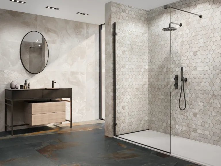 Керамогранит из коллекции Slate - Slate White, Hexa Slate White и Slate Black