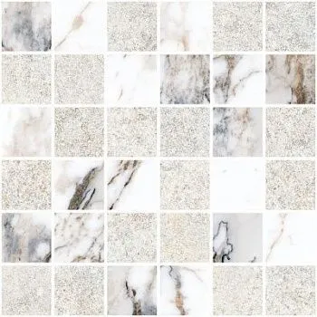 (Vitra) Мозаика K9498838R001VTE0 Marble-Stone  Белый Матовый-Лапп. Ректификат (5х5) 30x30