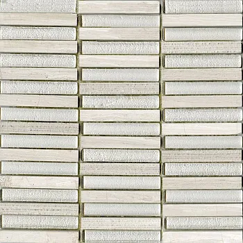 Мозаика Time Text Linear Silver Wood (1.5x10)