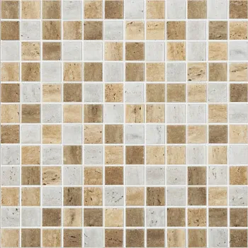 (Vidrepur) Мозаика Mix Stones Travertino (на сетке) 31.7x31.7