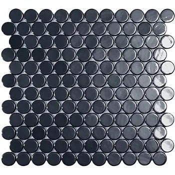 (Vidrepur) Мозаика Circle № 6005 BR Чёрный (на сетке) 30.6x31.4