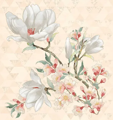 Панно PRIMAVERA MAGNOLIA CREMA 75.3х70.9 (изображение)