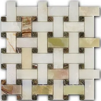 Мозаика Verde Onix + Rain Forest Green (3x6x1)/(1.5x1.5x1)