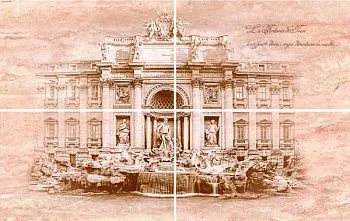 Панно Travertin Fontana di Trevi 4 элемен.