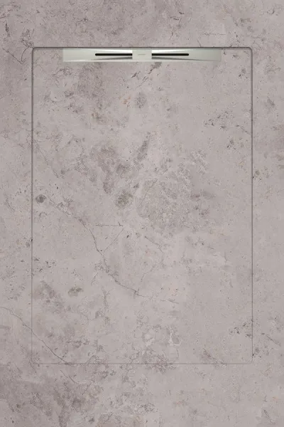 Керамический душевой поддон FIBRE GREY - SLOPE LINE (изображение)
