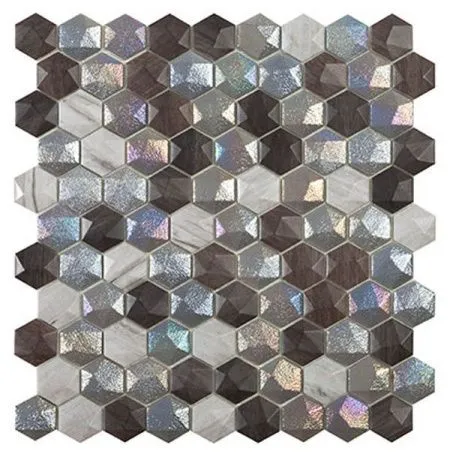 (Vidrepur) Мозаика Hex Forest Mix (на сетке) 30.7x31.7 (изображение)