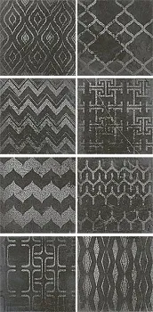 Настенная плитка CUADRADO GLAM Black (8 дизайнов) матовый 23.5х23.5