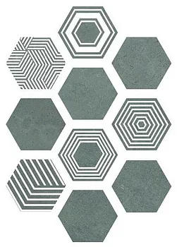 Керамогранит PIER17 Hexa Turquoise (10 вариаций рис.)