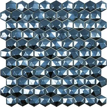 (Vidrepur) Мозаика Hex Diamond № 358D (на сетке) черный 30.7x31.7