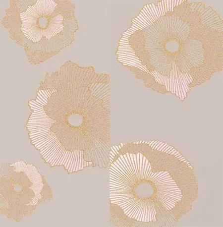 Панно Mono Golden flowers (06-01-1-36-03-13-2434-0) (компл. из 2 шт) (изображение)