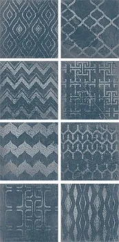 Настенная плитка CUADRADO GLAM Blue (8 дизайнов) матовый 23.5х23.5