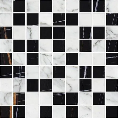 Мозаика Marble Trend Nero Dorato K-1000(1004)/LR(CR)/m01 (изображение)