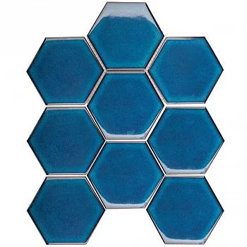 Мозаика Hexagon big Deep Blue Glossy (JJFQ80048)