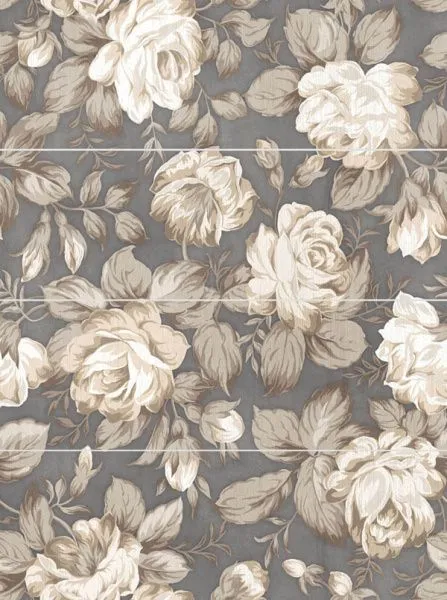 Панно Fiori Grigio цветы 1608-0116 (компл.из 4 шт.) (изображение)